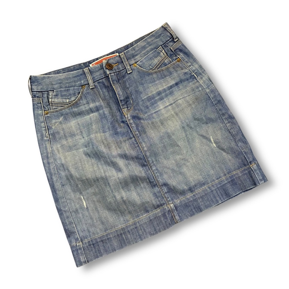 EUC GAP Jeans Denim Mini Skirt Womens Size 6 Blue Cotton Blend Casual‎